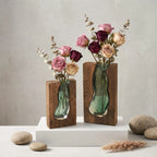 Vase | Live Edge Wood & Glass