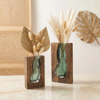Vase | Live Edge Wood & Glass