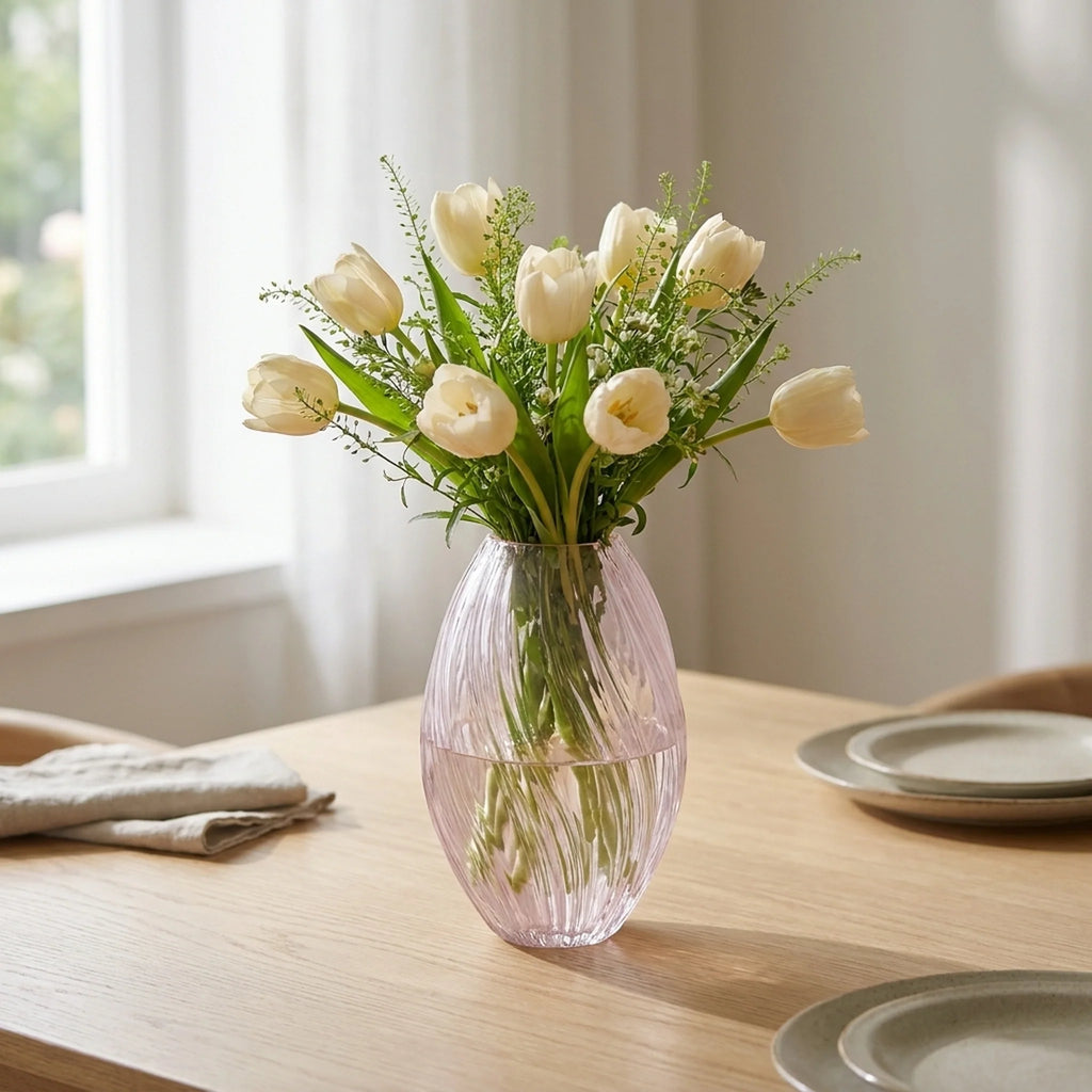 Vase | Sculptural Ribbed Glass | Handblown