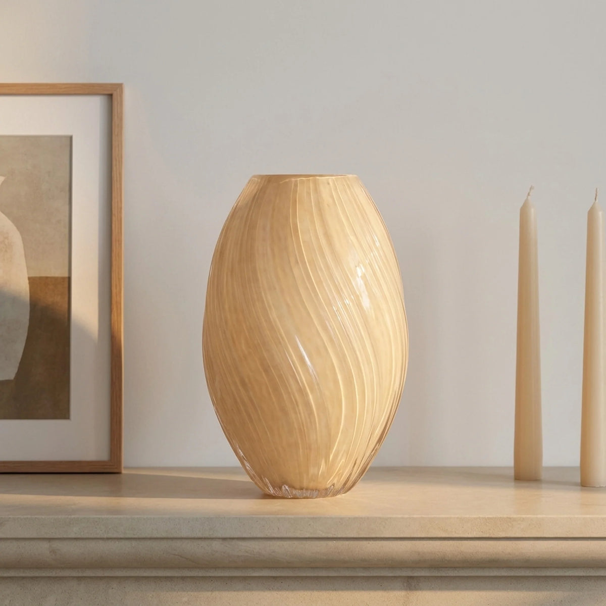 Vase | Sculptural Ribbed Glass | Handblown