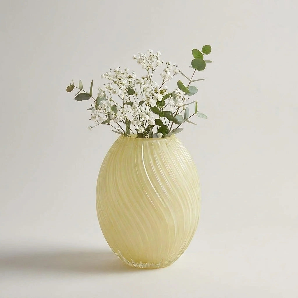 Vase | Sculptural Ribbed Glass | Handblown
