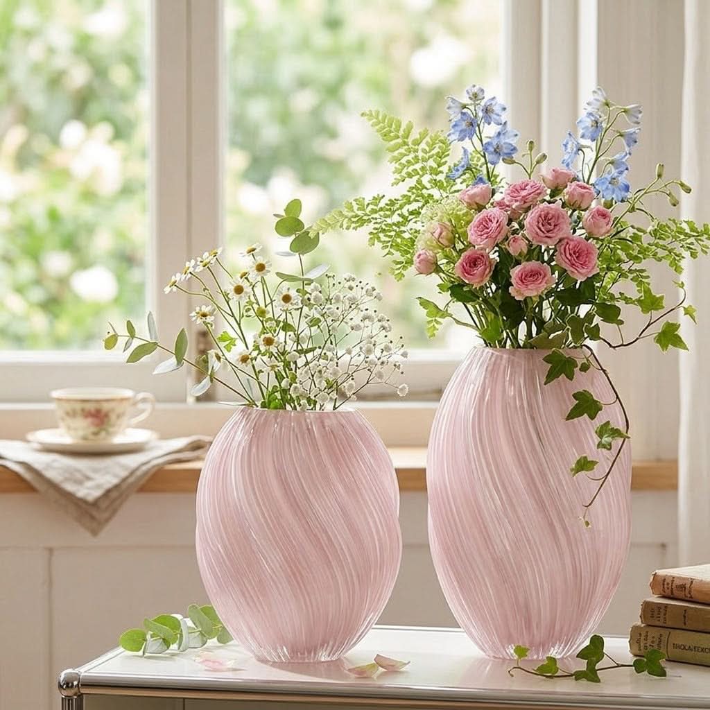 Vase | Sculptural Ribbed Glass | Handblown