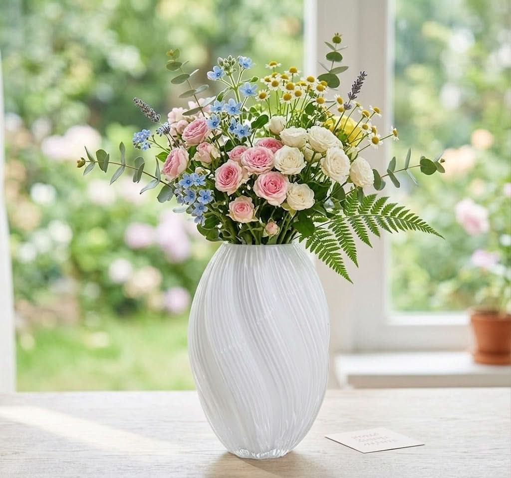 Vase | Sculptural Ribbed Glass | Handblown