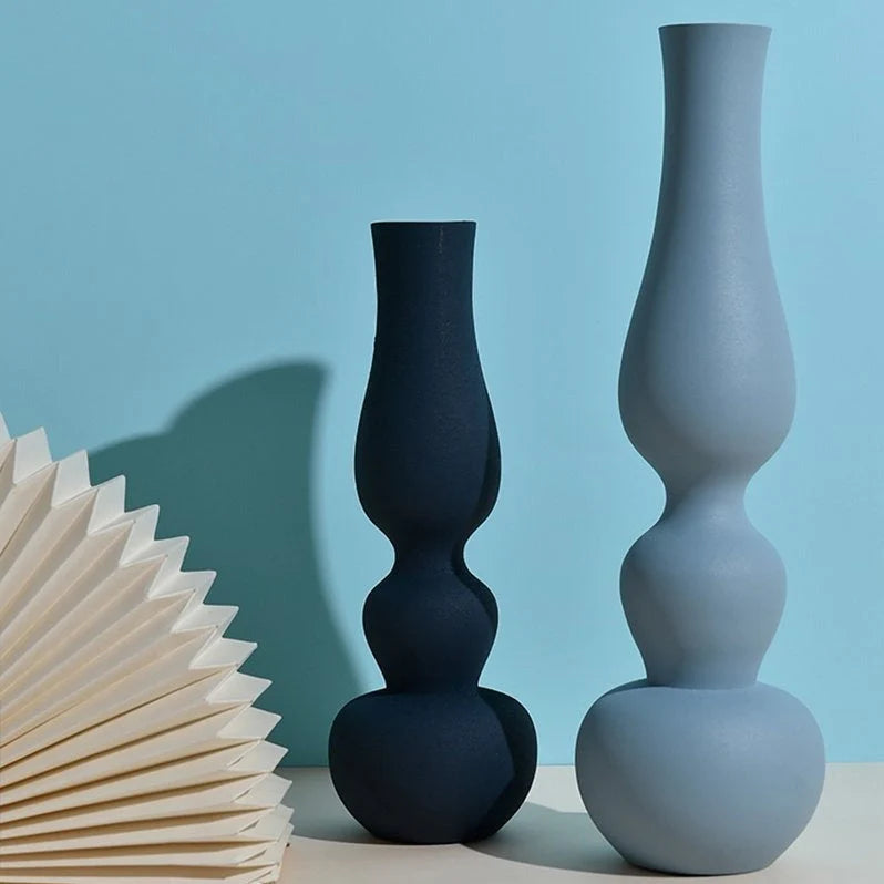 Vases | Matte Aluminum Pumpkin-Shaped | Set of 2