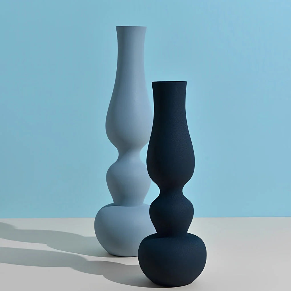 Vases | Matte Aluminum Pumpkin-Shaped | Set of 2