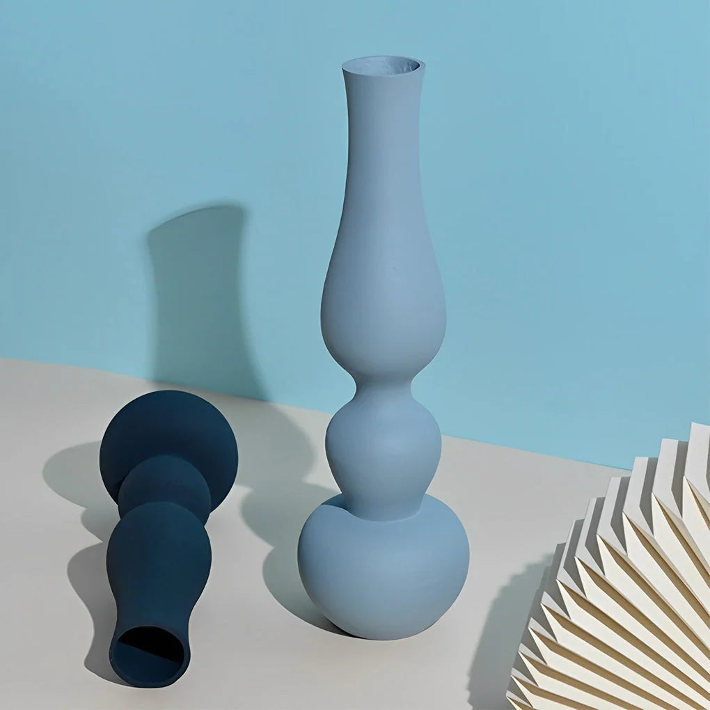 Vases | Matte Aluminum Pumpkin-Shaped | Set of 2