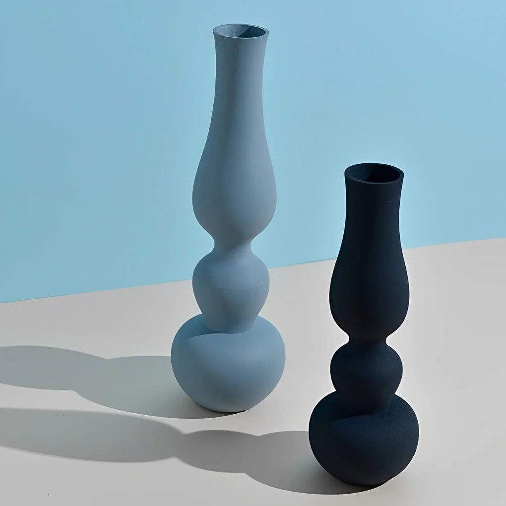 Vases | Matte Aluminum Pumpkin-Shaped | Set of 2