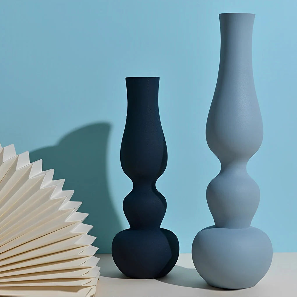 Vases | Matte Aluminum Pumpkin-Shaped | Set of 2