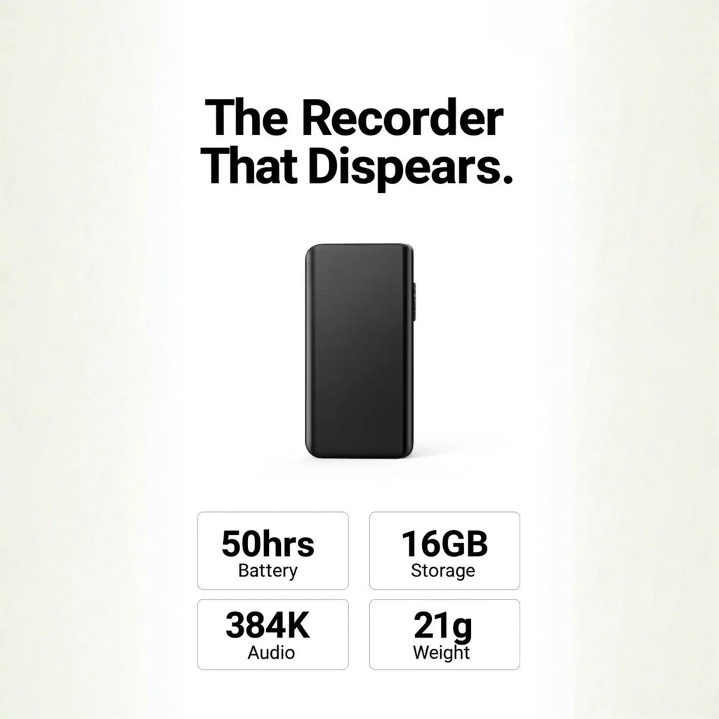 Voice Recorder | Sound-Activated & HD Stereo | 50-Hour Battery