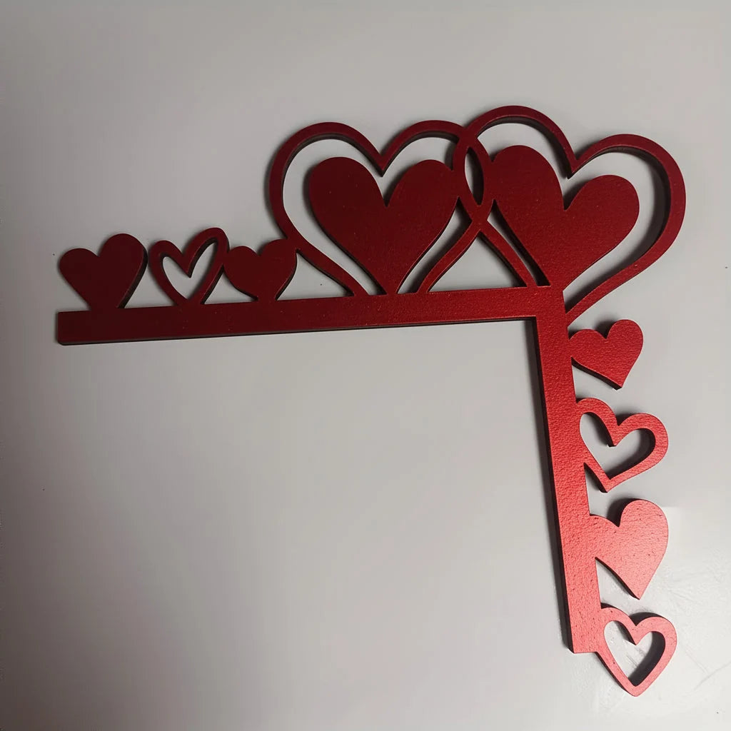 Wall Art | Natural Wood Grain Corner Heart | Left & Right