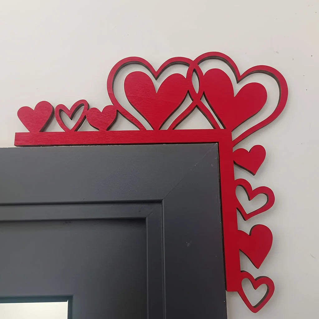 Wall Art | Natural Wood Grain Corner Heart | Left & Right