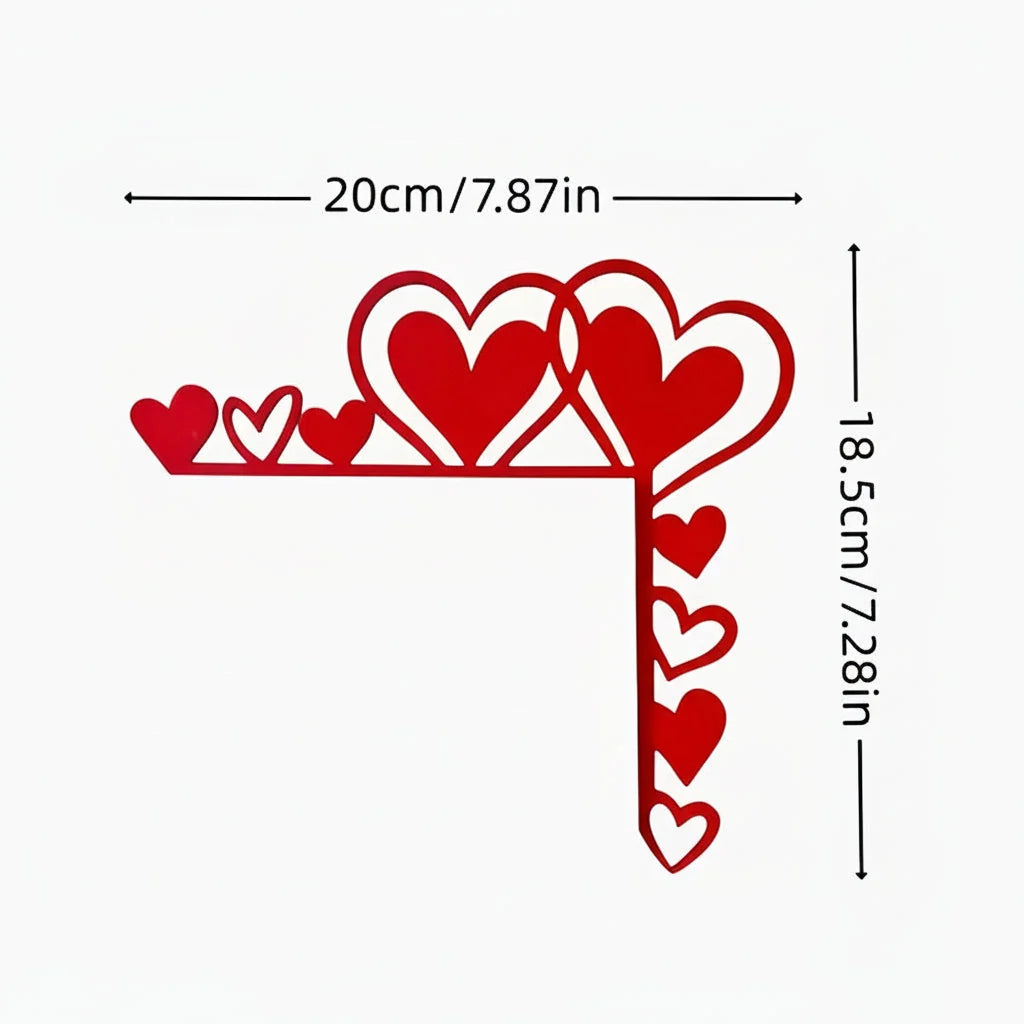 Wall Art | Natural Wood Grain Corner Heart | Left & Right