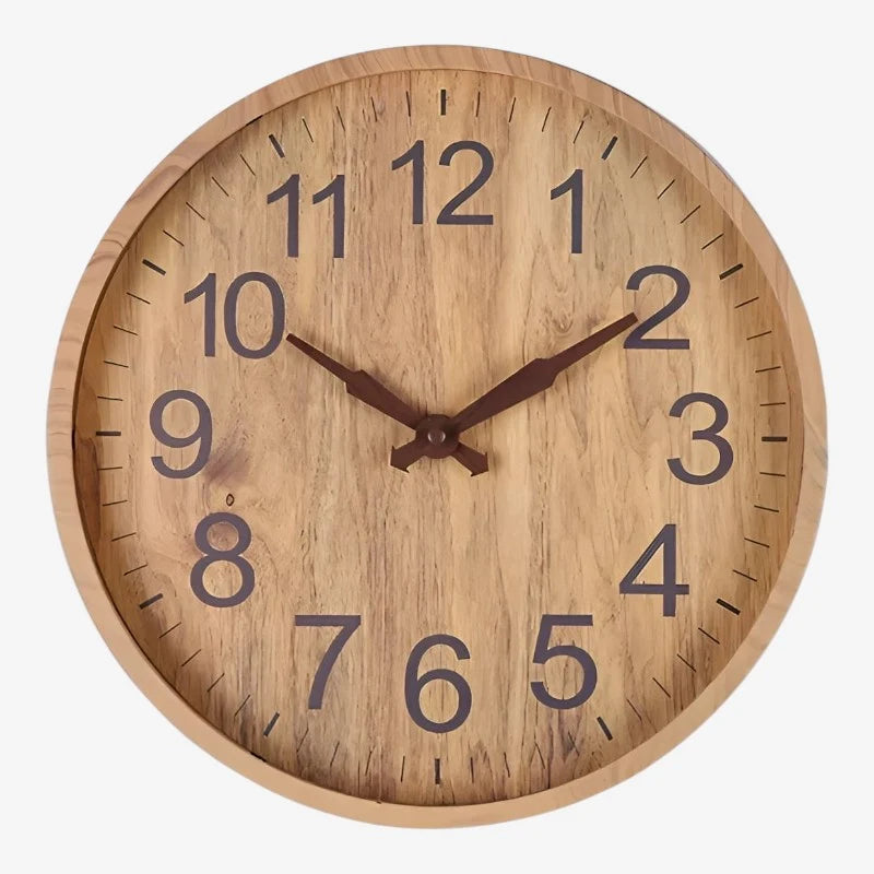 Wall Clock | Clear Digital Display & Brown Finish | 30.5 cm