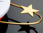 Wall Clock | Crescent Moon & Gold Stars | Silent Sweep Movement