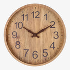 Wall Clock | Digital Display & Brown Finish | 30.5 cm Diameter