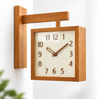 Wall Clock | Dual-Sided Wooden Analog & Quiet Pendulum