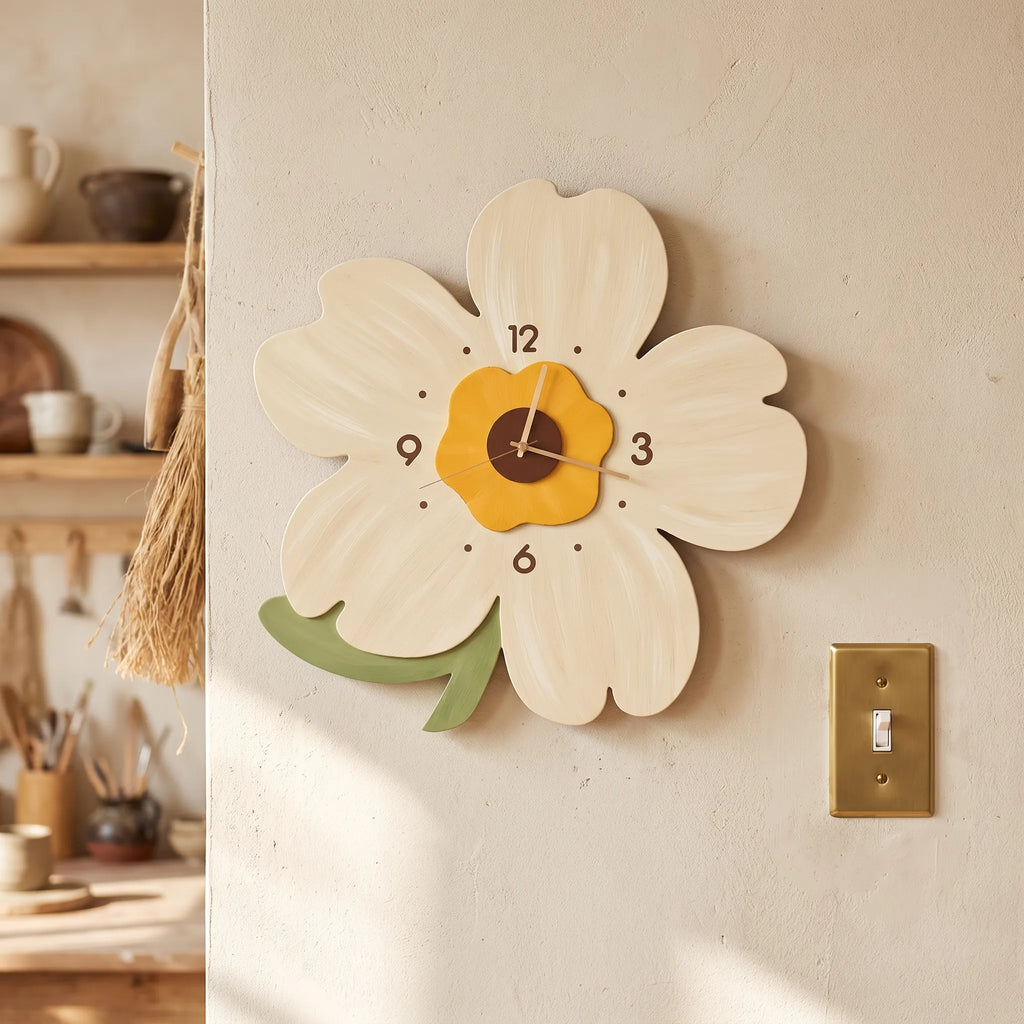 Wall Clock | Floral Wall Art & Silent Movement | 30 x 30 & 40 x 40 cm