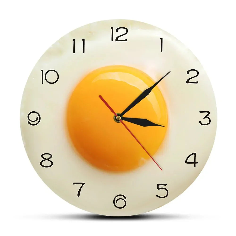 Wall Clock | Fried Egg Design & Silent Movement | 30 x 30 cm