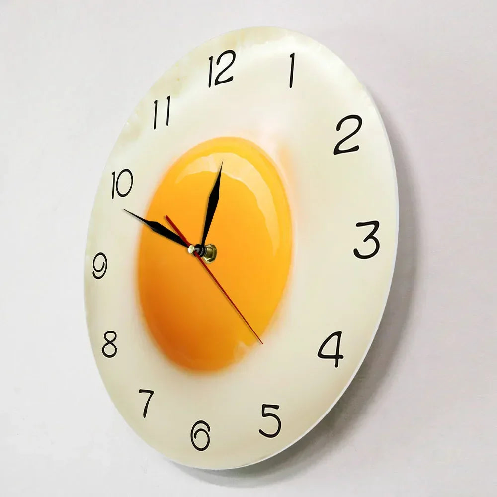 Wall Clock | Fried Egg Design & Silent Movement | 30 x 30 cm
