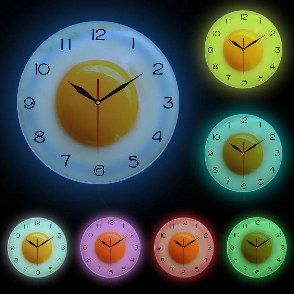 Wall Clock | Fried Egg Design & Silent Movement | 30 x 30 cm