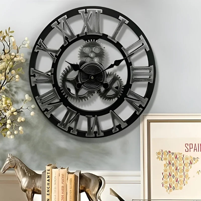 Wall Clock | Gear-Inspired Digital Display | 30/40 cm