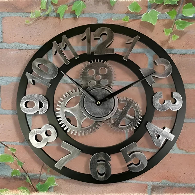 Wall Clock | Gear-Inspired Digital Display | 30/40 cm