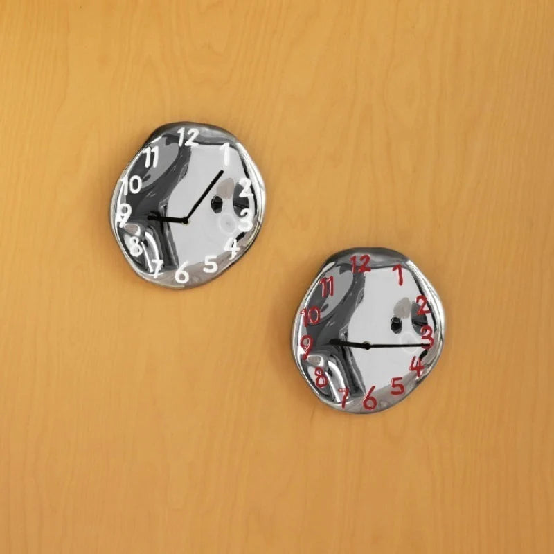 Wall Clock | Handcrafted Ceramic & Mirror Chrome | Silent Quartz