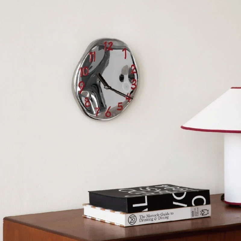 Wall Clock | Handcrafted Ceramic & Mirror Chrome | Silent Quartz