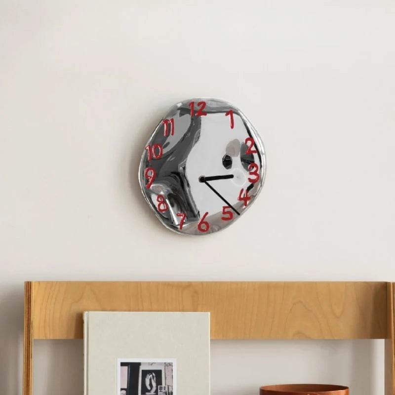 Wall Clock | Handcrafted Ceramic & Mirror Chrome | Silent Quartz