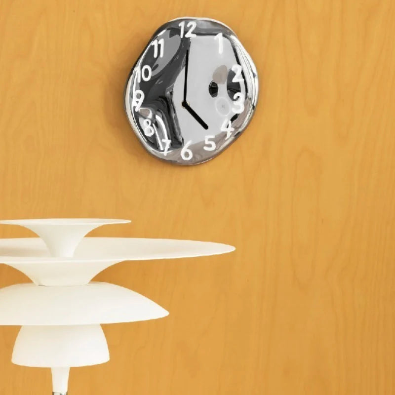 Wall Clock | Handcrafted Ceramic & Mirror Chrome | Silent Quartz