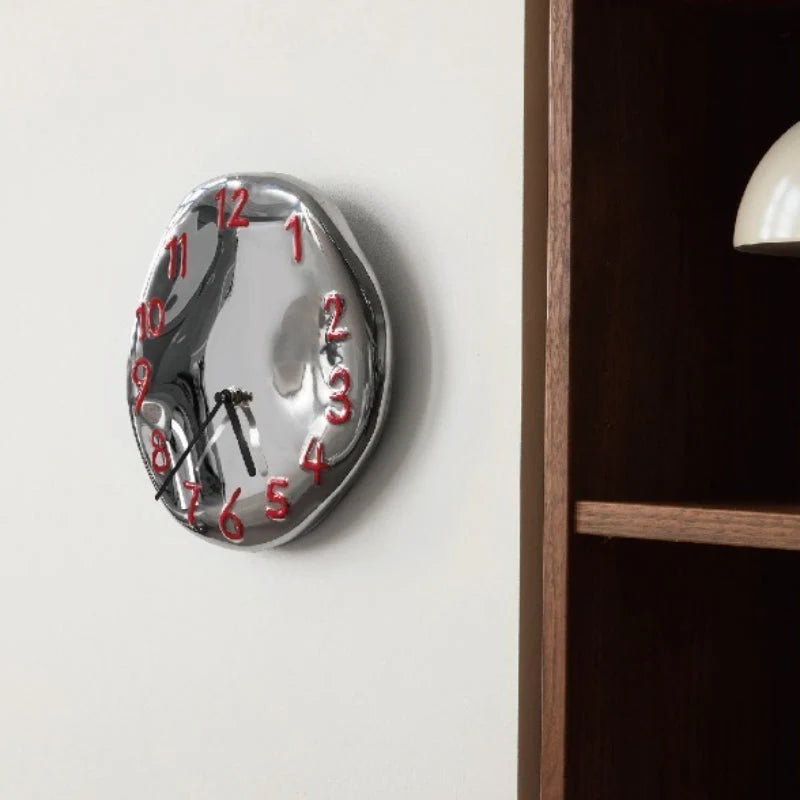Wall Clock | Handcrafted Ceramic & Mirror Chrome | Silent Quartz