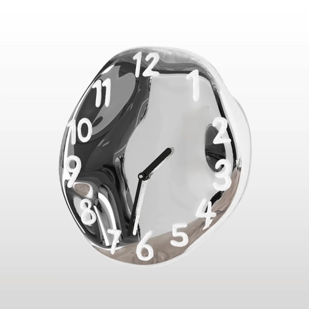 Wall Clock | Handcrafted Ceramic & Mirror Chrome | Silent Quartz