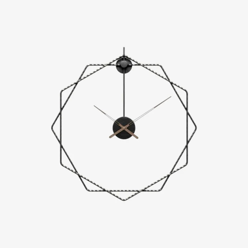 Wall Clock | Hexagonal Metal Double-Frame | 50 & 60 cm