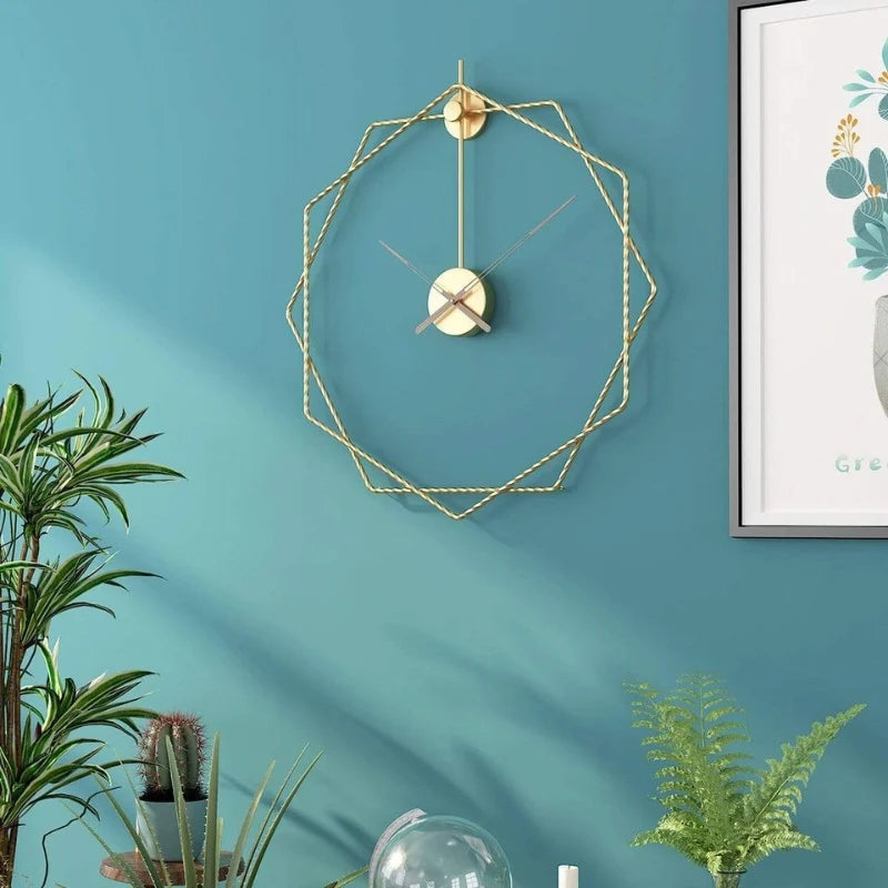 Wall Clock | Hexagonal Metal Double-Frame | 50 & 60 cm