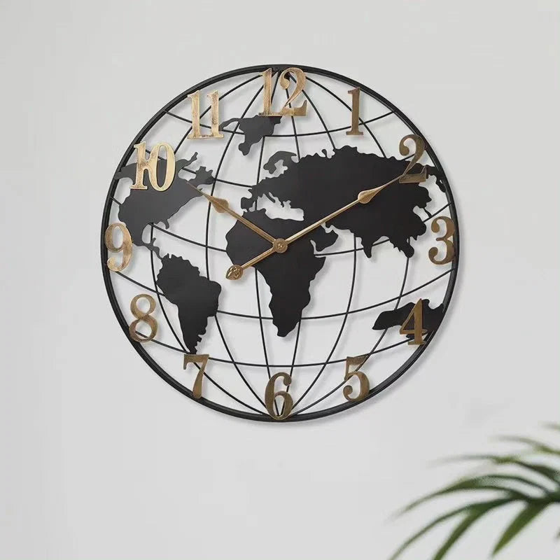 Wall Clock | Large World Map Design | 60 cm
