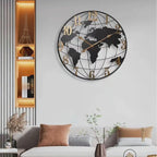 Wall Clock | Large World Map Design | 60 cm
