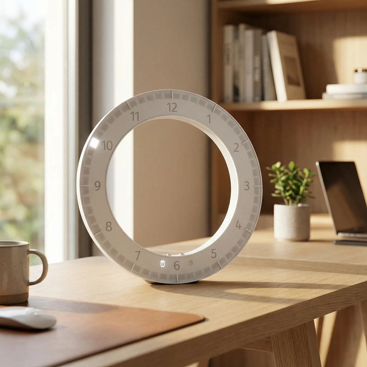Wall Clock | LED Ring Display, USB-Powered & Dimmable | 30 cm Diameter