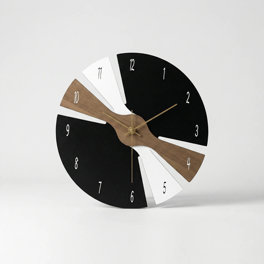 Wall Clock | Modern Segmented Design & Quiet Mechanism | 25 cm