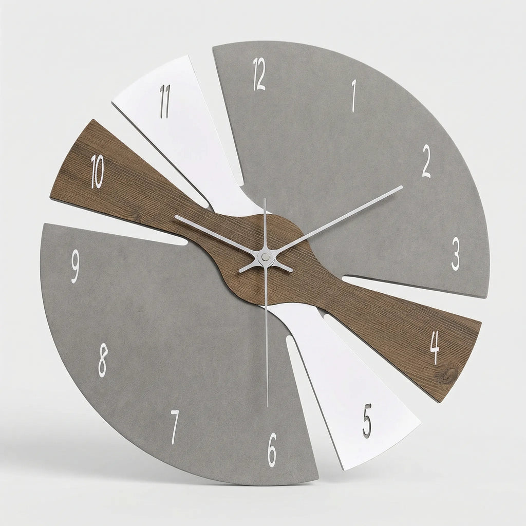 Wall Clock | Modern Segmented Design & Quiet Mechanism | 25 cm