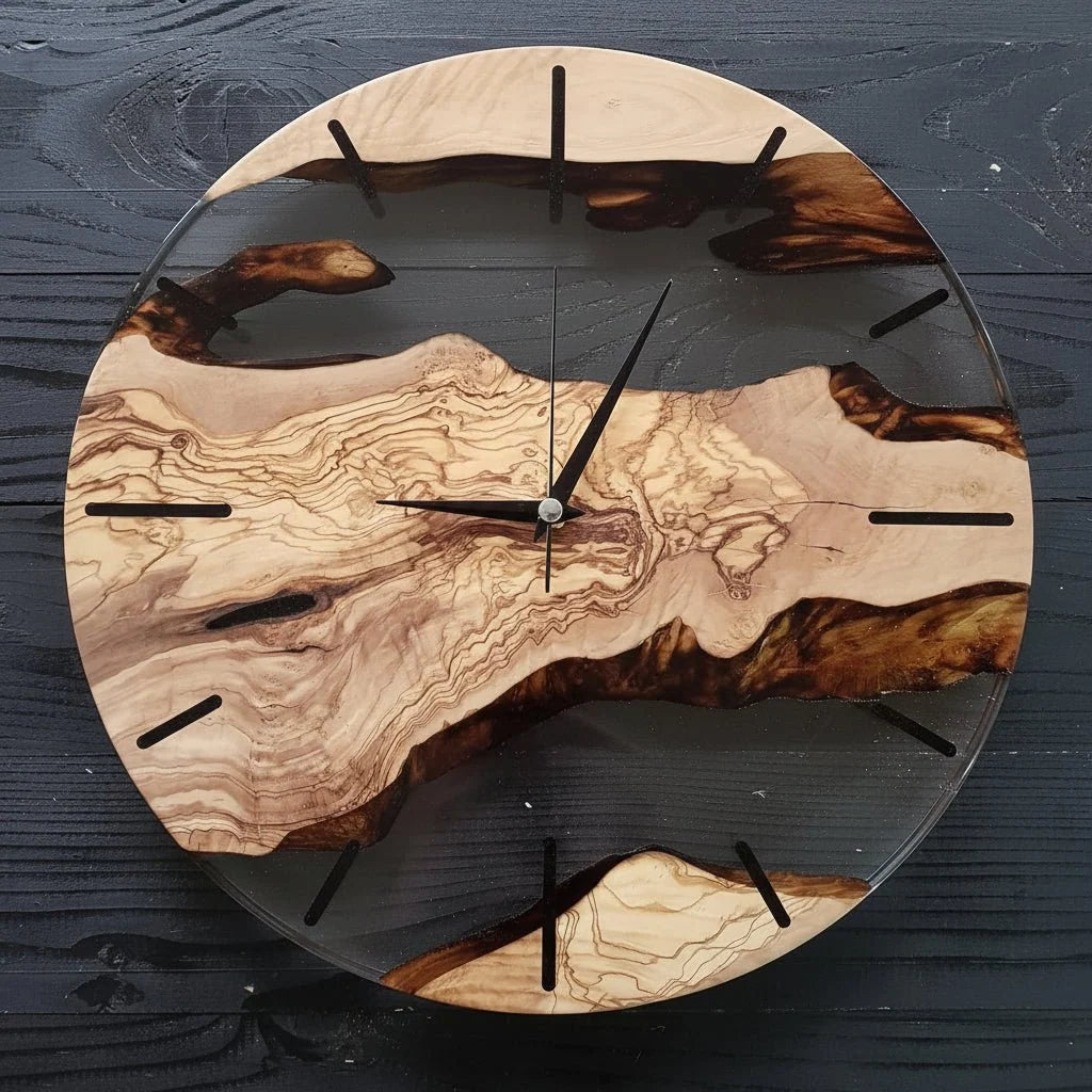 Wall Clock | Natural Wood & Silent Quartz | Round 31 cm