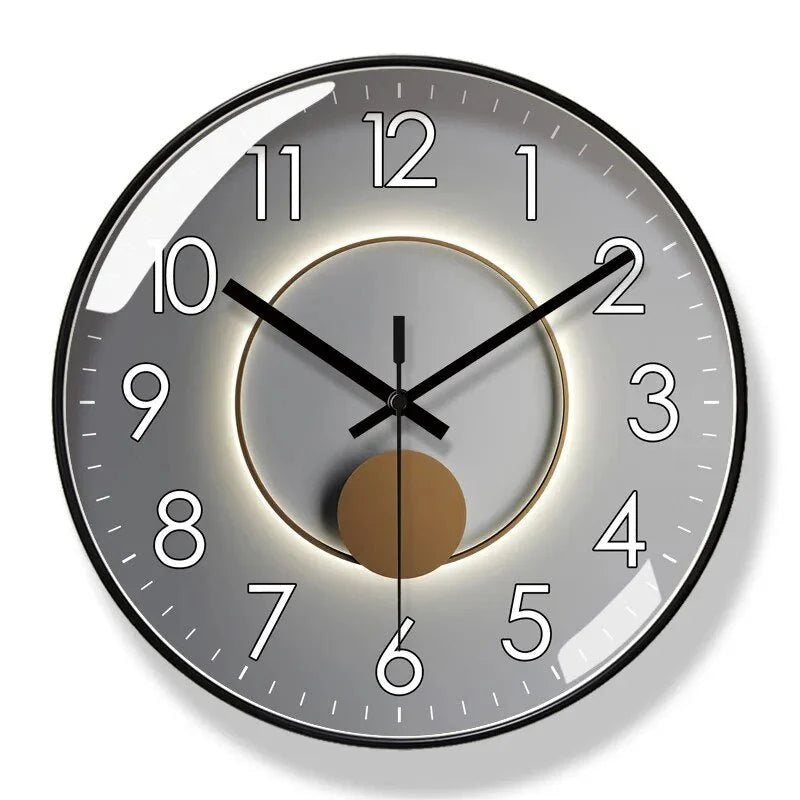 Wall Clock | Nordic Minimalist Glass Face | Quartz Movement
