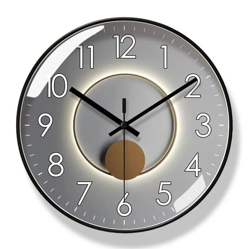Wall Clock | Nordic Minimalist Glass Face & Silent Quartz
