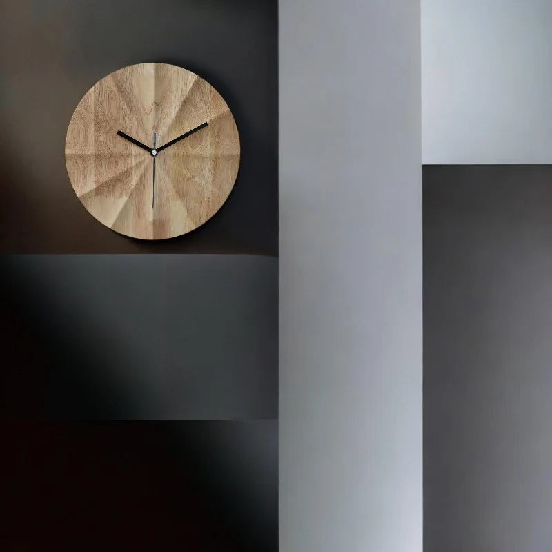 Wall Clock | Silent Movement & Wood Frame | Round Khaki