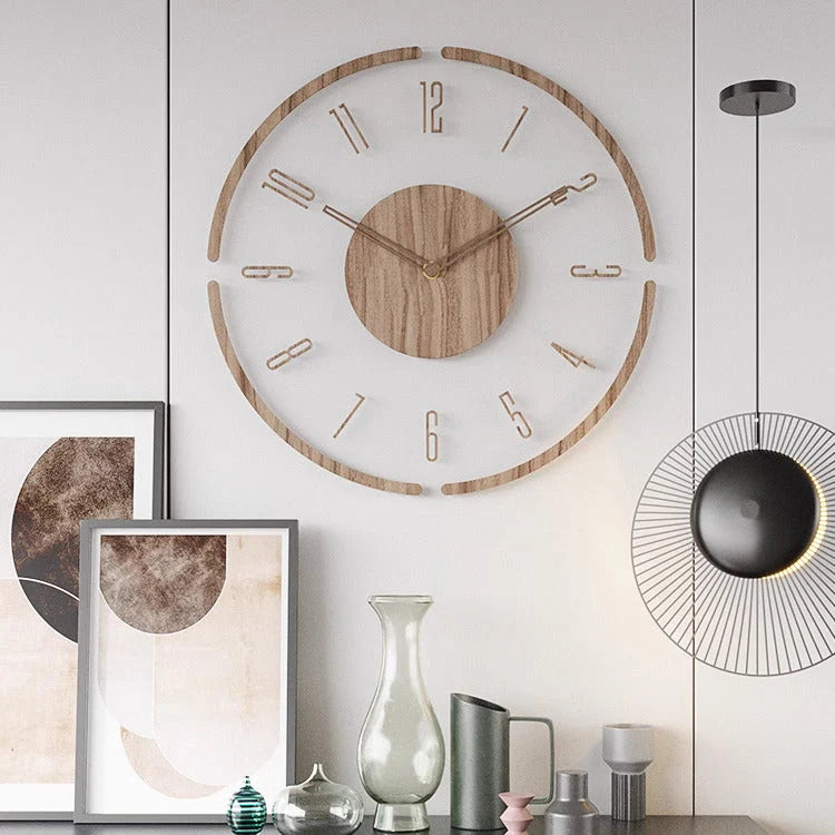Wall Clock | Solid Wood & Silent Movement | 35.5 cm