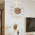 Wall Clock | Solid Wood & Silent Movement | 35.5 cm