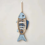 Wall Decoration | Wood & Rope Fishbone Design | 47 x 21 cm