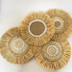 Wall Hanging | Handcrafted Boho Raffia & Bamboo Loop
