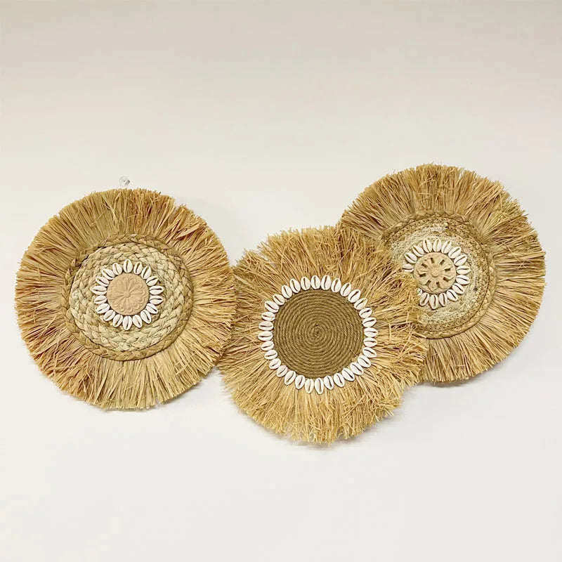 Wall Hanging | Handcrafted Boho Raffia & Bamboo Loop
