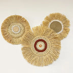 Wall Hanging | Handcrafted Boho Raffia & Bamboo Loop