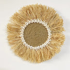 Wall Hanging | Handcrafted Boho Raffia & Bamboo Loop